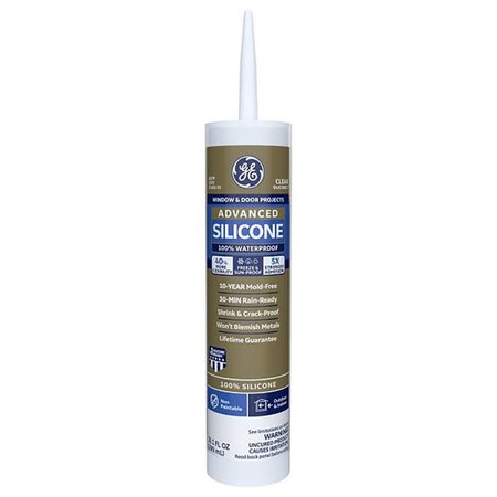 SILICONE II GE Advanced Clear Silicone 2 Window and Door Caulk Sealant 10.1 oz GE-5000